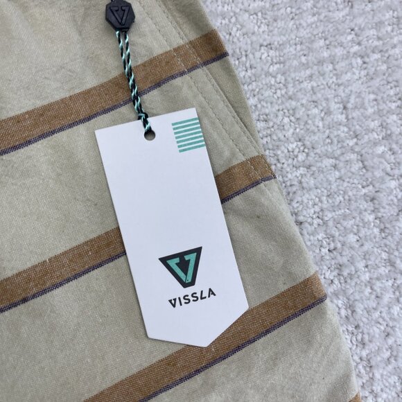 NWT Vissla Board Shorts Mens XL Mixer 17.5 Lined Tan Elastic Waist Beach Surf - Picture 8 of 12